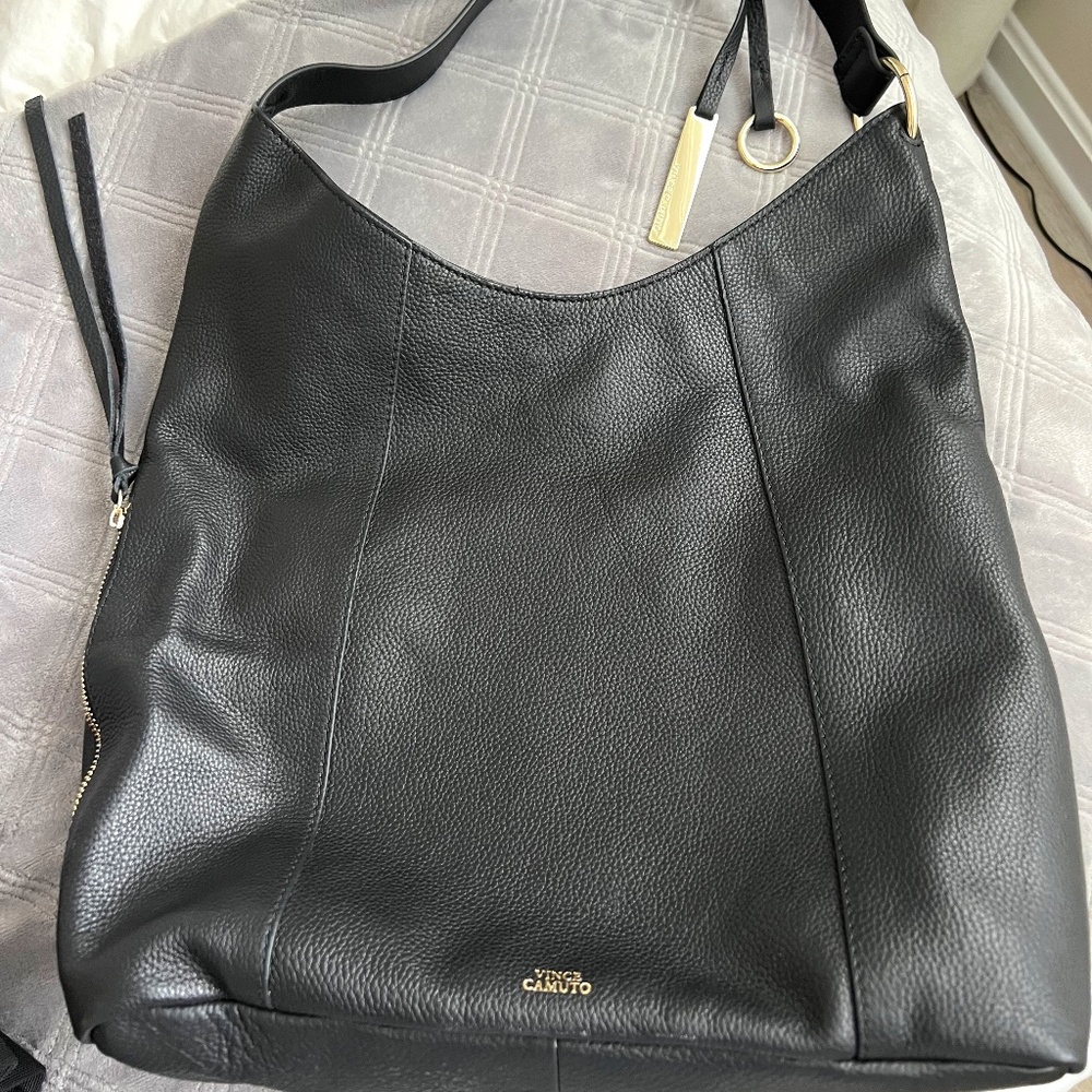 Vince Camuto like NEW black leather shoulder bag